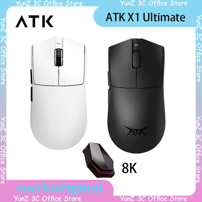 

Atk X1 Ultimate Dual-Mode Wireless Mouse 8k Paw3950ultra No Hole Lightweight Ergonomic Gaming E-Sports Office Mouse