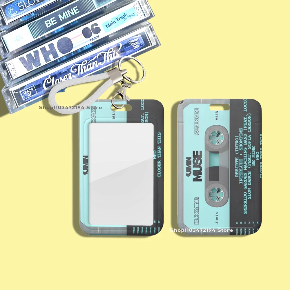 Soporte para sesión fotográfica Kpop, funda para tarjeta de identificación, llavero, Cassette, álbum, MUSE Jimin, caras de parque, accesorios, Merch con cordones para fotos