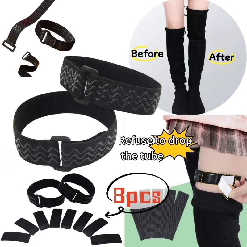 Nuova donna Nastro adesivo regolabile Lacci per scarpe Stivali Cintura antiscivolo Cintura elastica per scarpe Chiusura in pizzo con accessorio per cintura per stivale allentata