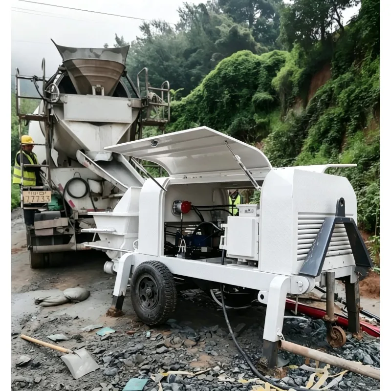 Integrated Concrete Mixer Pump Low Freight Compact Transport Size High Work Efficiency Diesel Secondary Structural Column Pump