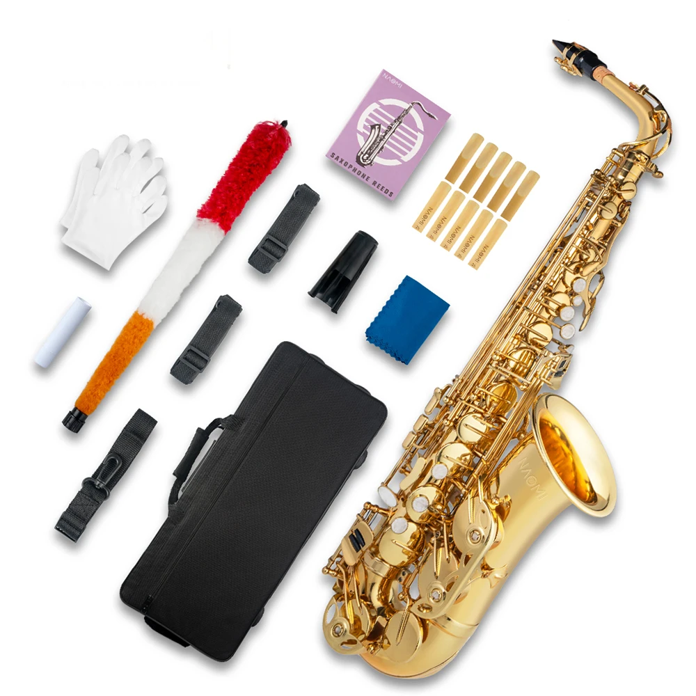 

Saxophone Eb Alto Saxophone Brass Gold Lacquered E Flat Sax 802 F Key Saxophone For Beginner