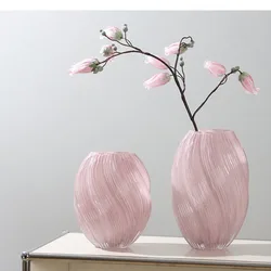 Stunning Malt Pink Twisted Hydroponic Glass Stylish Twisty Glass Vase Home Decoration, and MoreVase for Modern Home Decoration