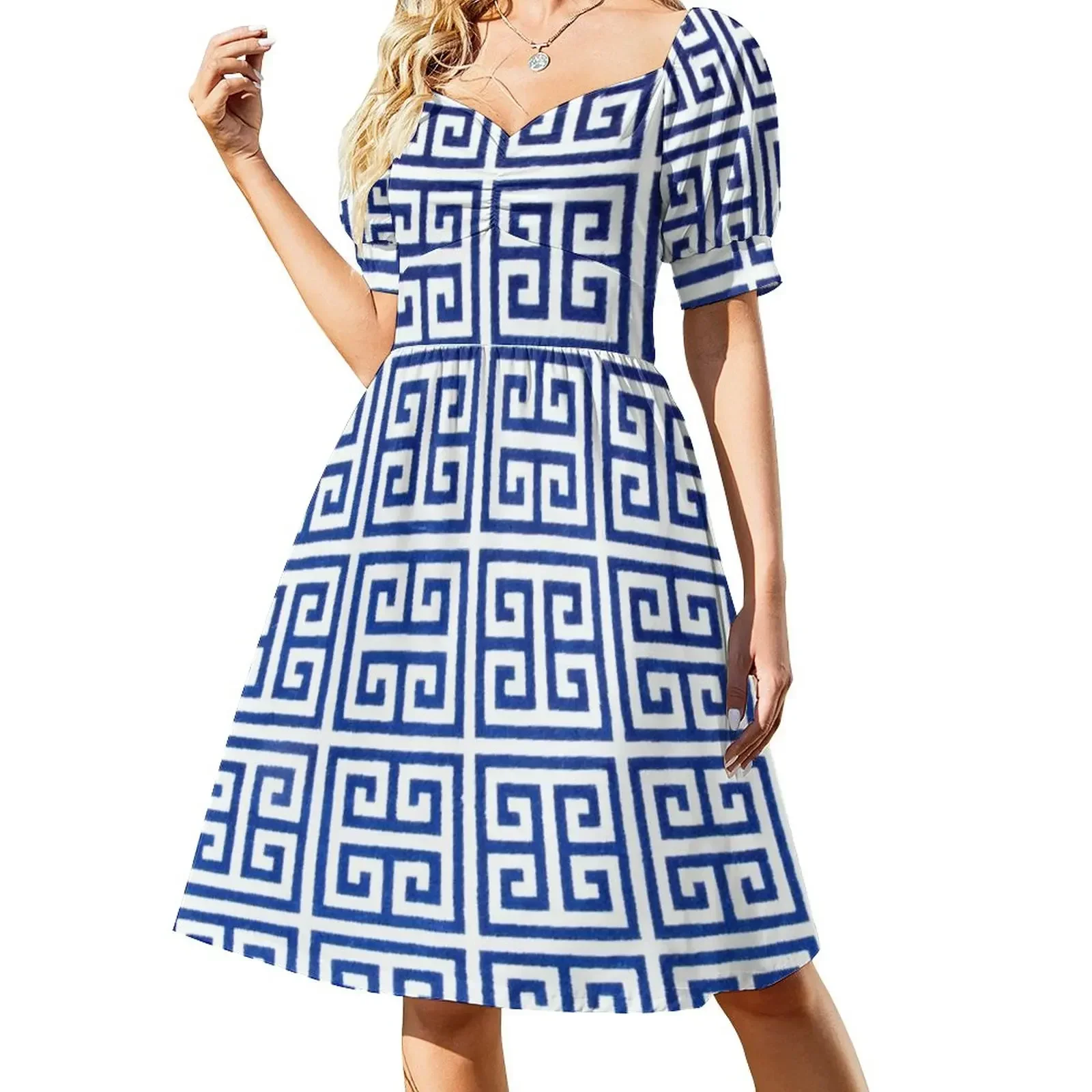 

Classic Greek Print Sleeveless Dress dresses for special events women dress summer dress daily beach outfits for women