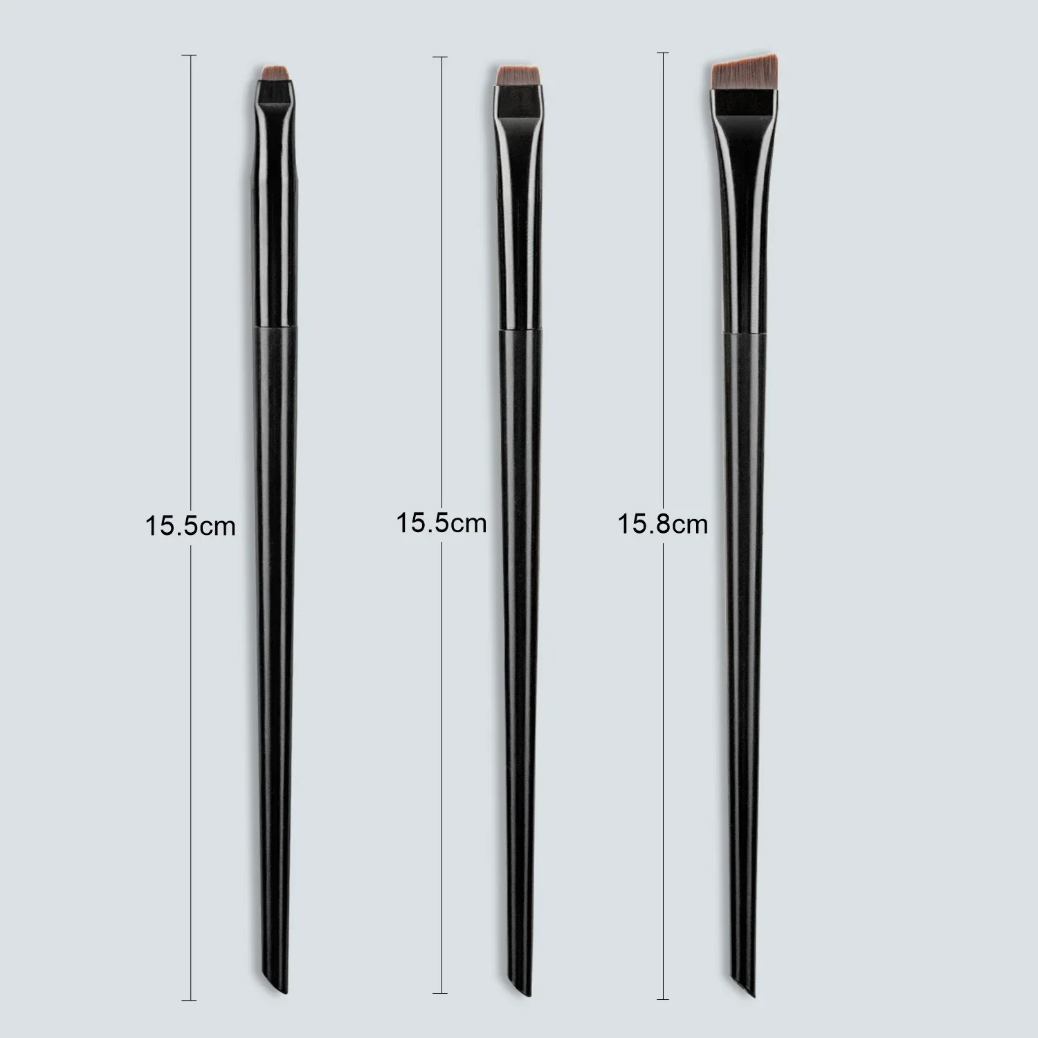 Eyeliner Wenkbrauw Borstel Schuine Platte Kop Vezel Haar Wenkbrauw Contour Eyeliner Fijne Make-Up Borstels Professionele Make-Up Tools 1/3 Stuks