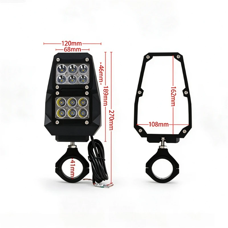 1Pair UTV Offroad Side Rear View Mirror W/LED Light 1.75