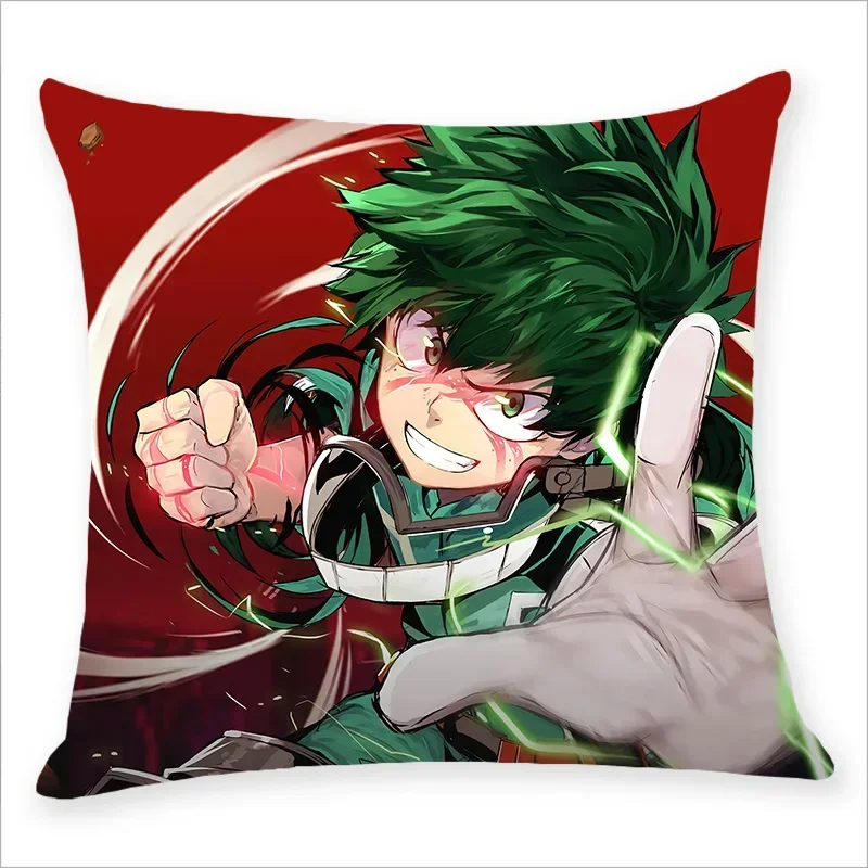 45x45CM My Hero Academia Pillow Case  Anime Midoriya Izuku Deku Printed Pillow Covers Soft Decorative Pillowcase Gifts Wholesale