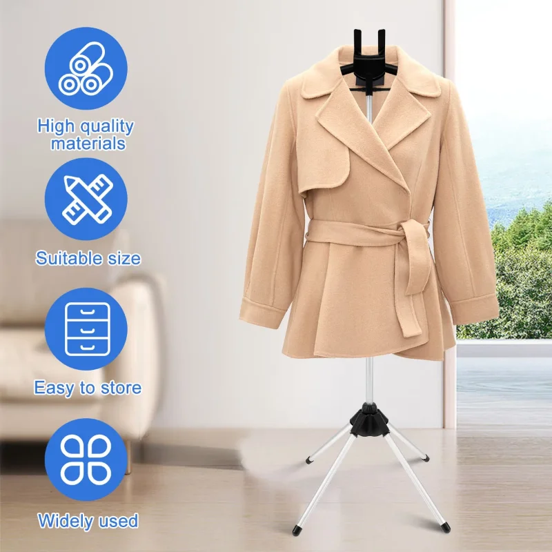 Steamer Stand Telescopic Garment Steamer Rack Height Adjustable Garment Foldable Standing Garment Hanger for Steaming Clothes