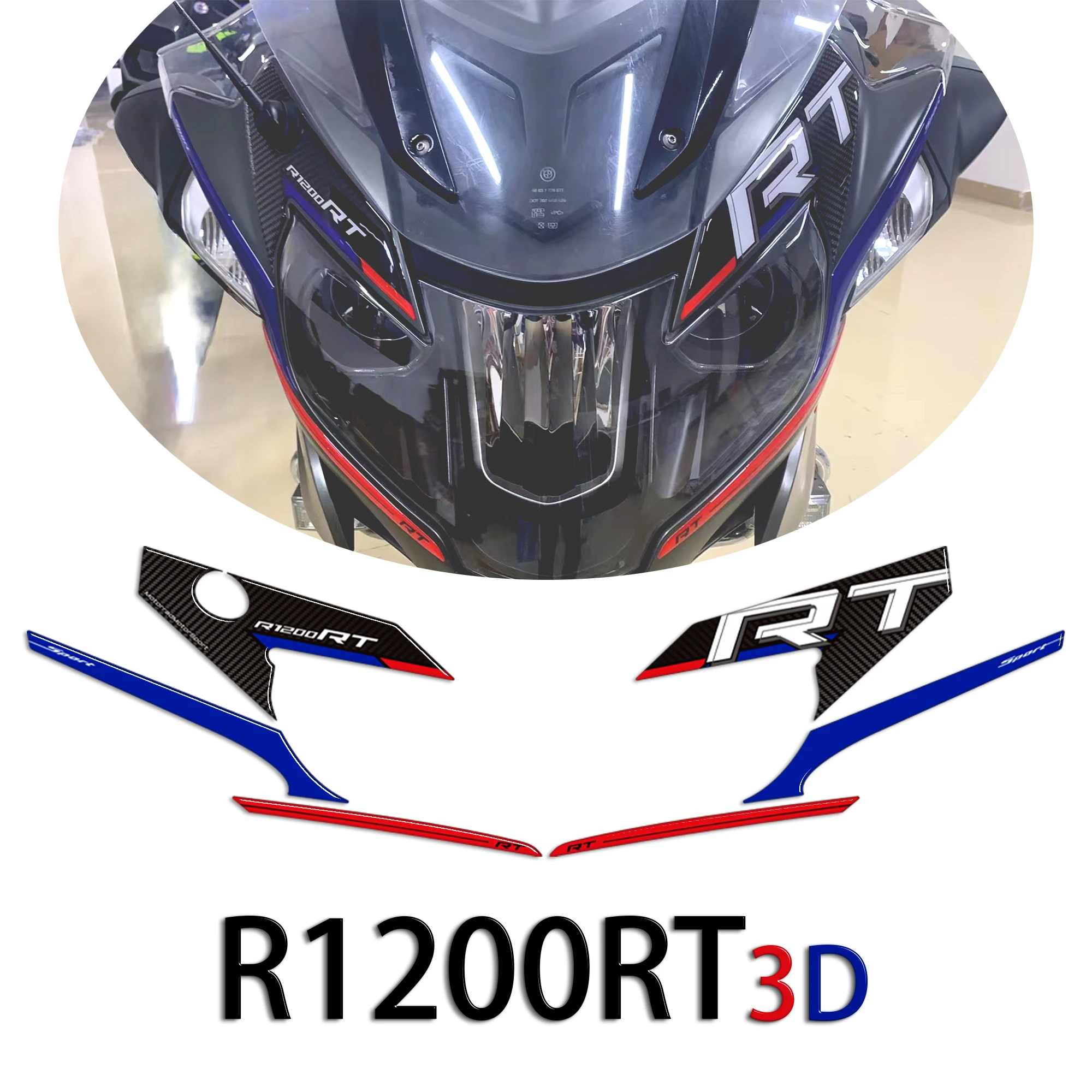 

R1200RT Fit BMW R 1200 RT Tank Pad Grips Kit Knee 3D Stickers adhesive Decals Fairing Fender Mudguard Trunk Luggage Cases 2016-