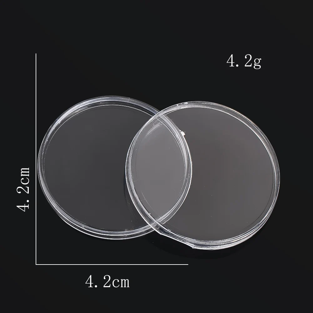 

4PC Clear Plastic Round Storage Box Souvenir Coin Collection Display Case Small Parts Trinket Jewelry Packaging Accessories