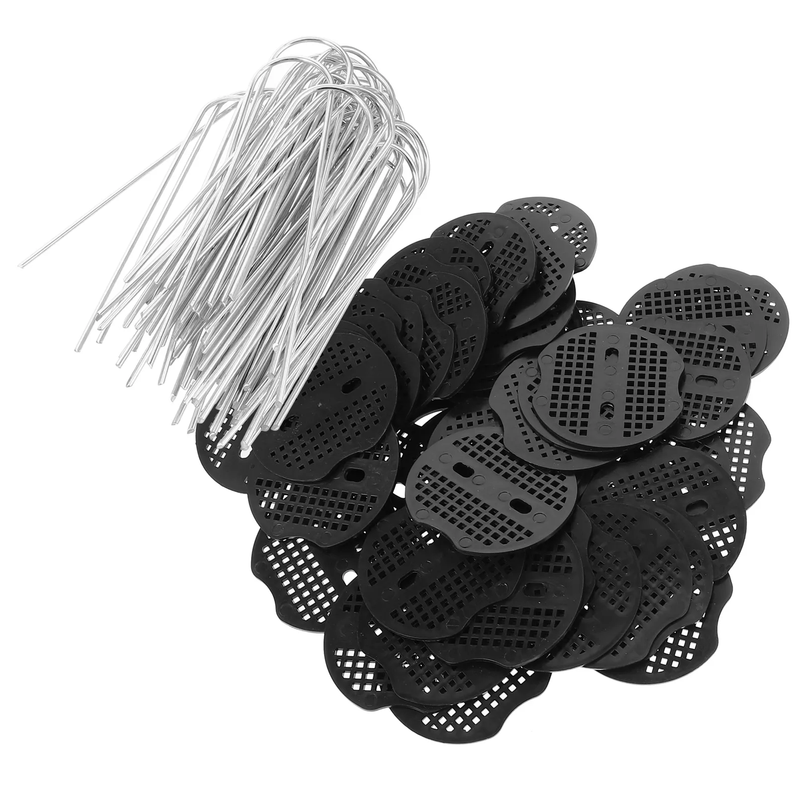 

50 set Garden Stakes Ground Metal U-Shaped Pegs Landscape Fabric Fixing Tools Heavy Duty Outdoor Tent Lawn Anchoring