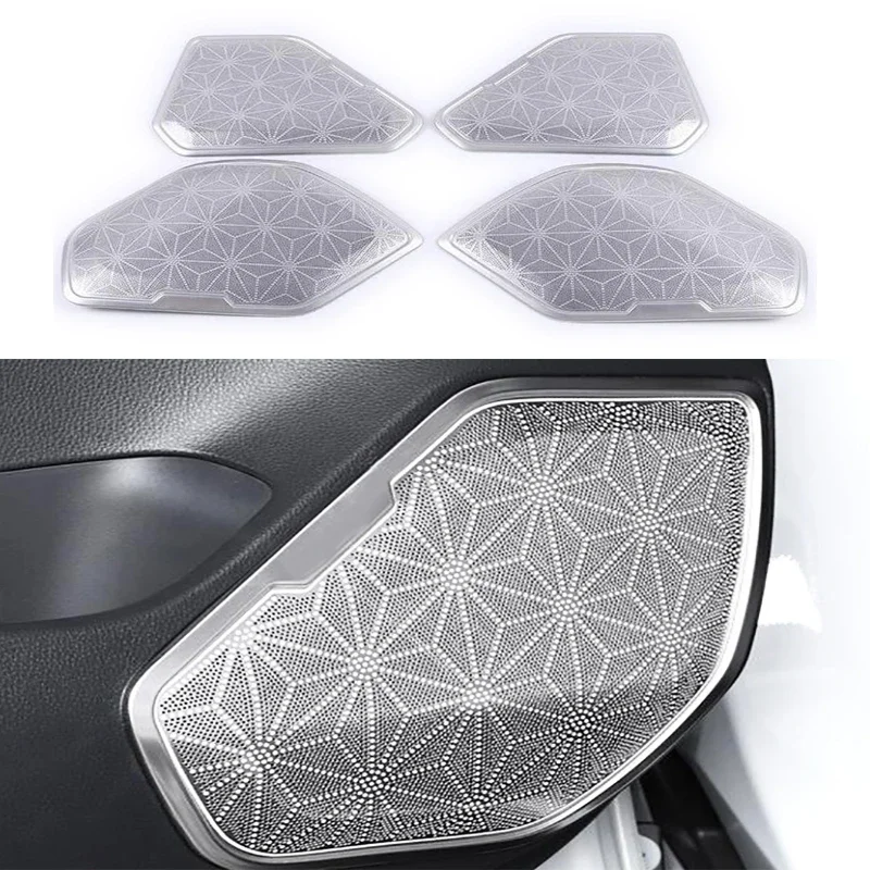 

4 шт. накладка на дверь автомобиля из нержавеющей стали для Toyota RAV4 2019 2020 серебристый и черный