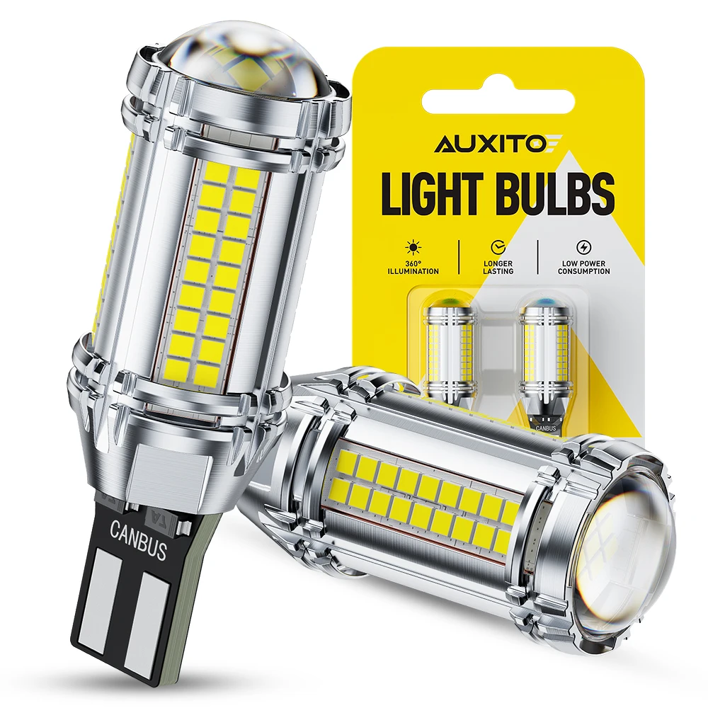 Image of AUXITO 2 Stück T15 W16W LED-Birne Canbus-Scheinwerfer Hochleistungs-Rückfahrleuchte mit HD-Linse 912 921 LED-Lampe Fehlerfrei 12V
