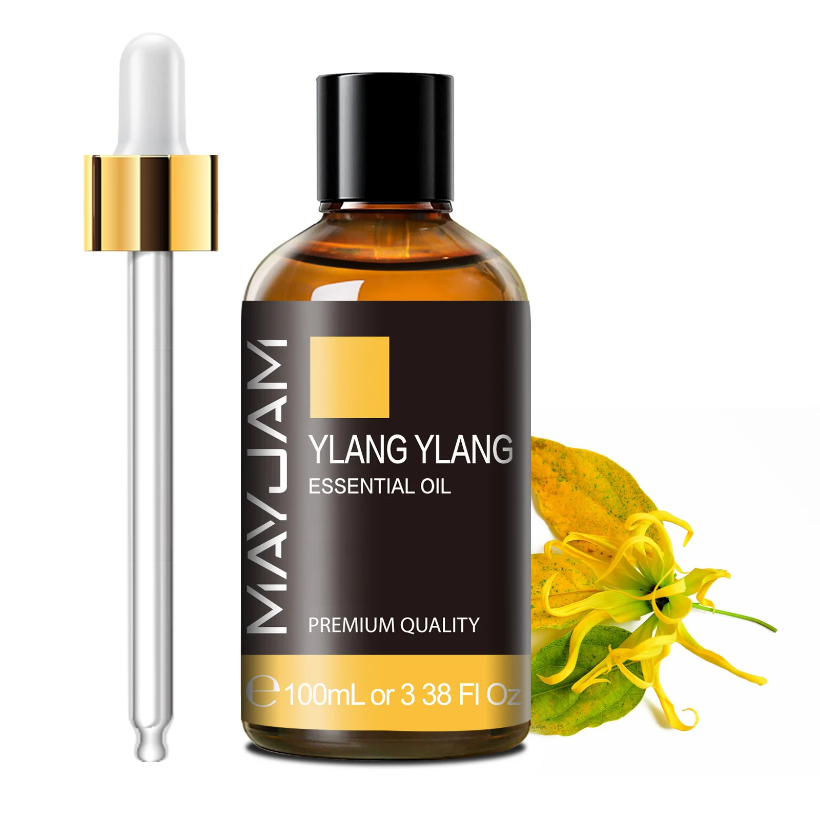 MAYJAM 100 ml pure etherische olie met glazen druppelaar, aromatherapie etherische oliën lavendel eucalyptus rozemarijn vanille aroma-olie