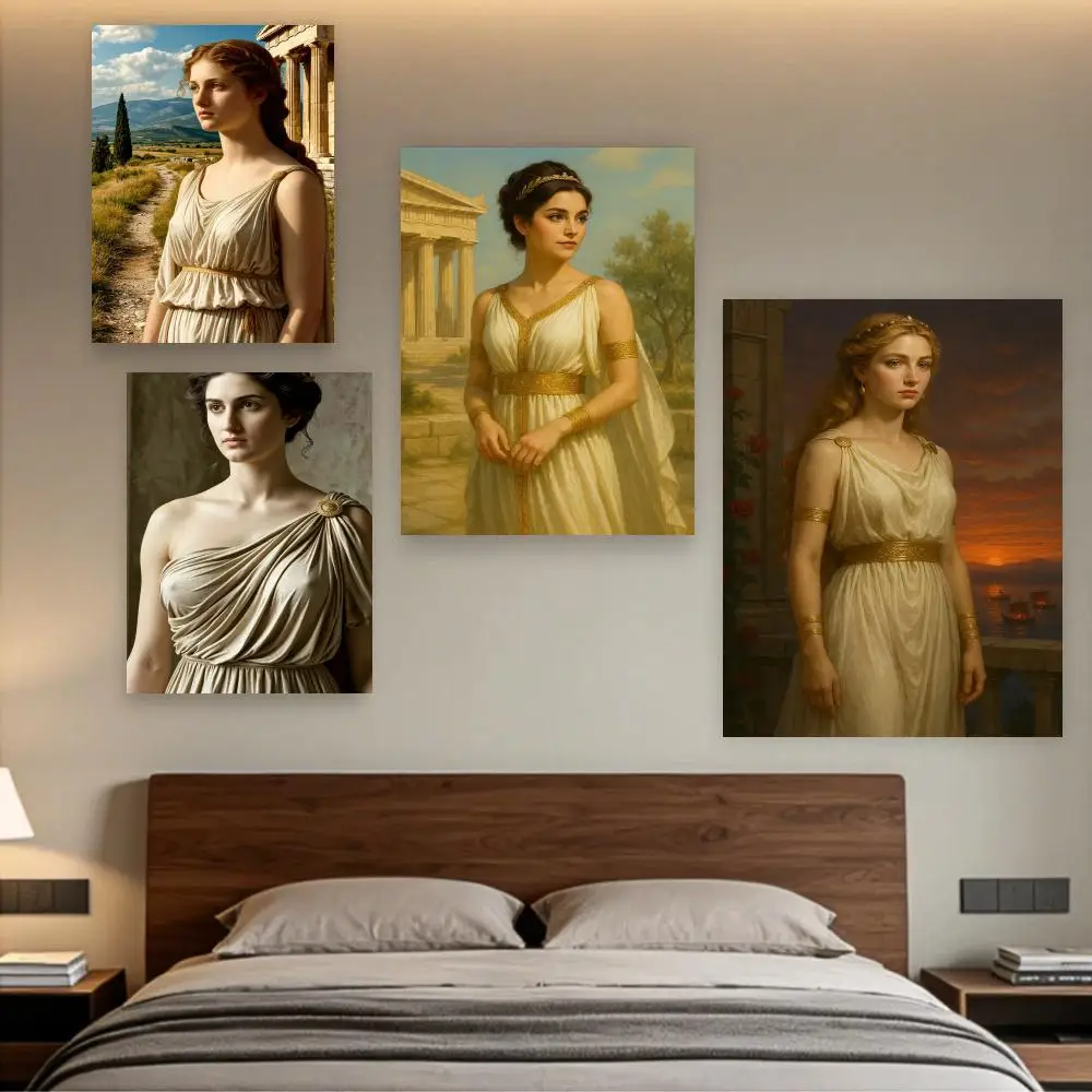 Funny Renaissance Queen Poster Royal Lady Holding Nose Art Print Bathroom Decor Classic Altered Portrait Art Canvas Painting