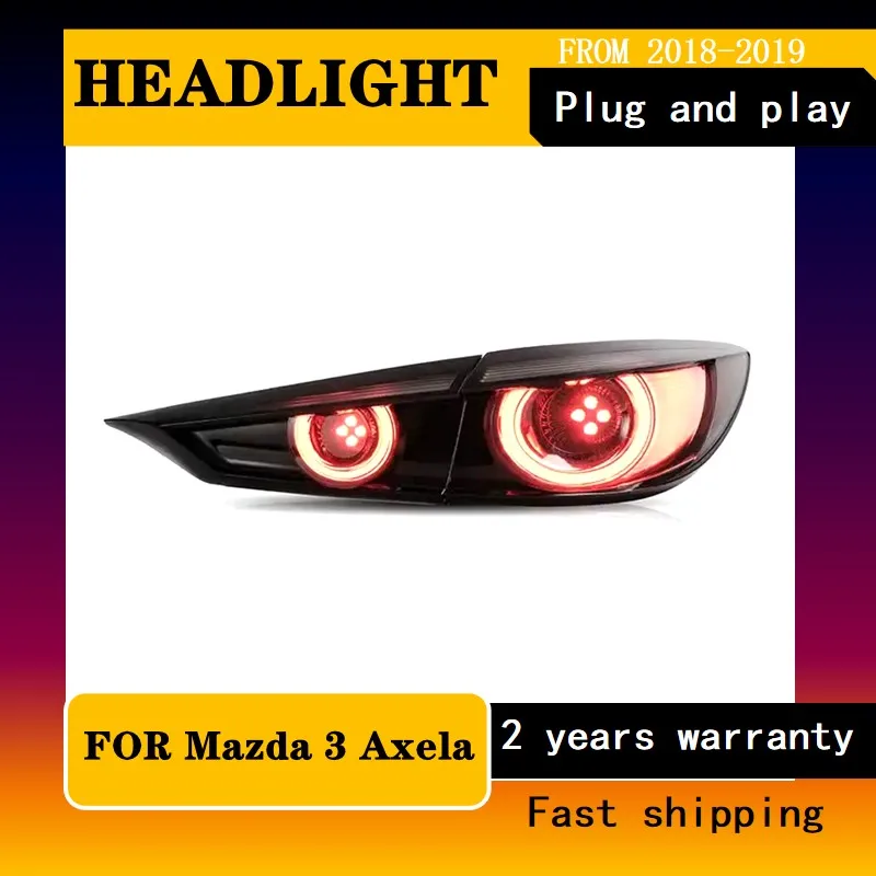 Car Styling for Mazda 3 Axela Mazda3 2014-2018 LED Auto Taillight Assembly Upgrade Circle Design Dynamic Signal Lamp Accessories