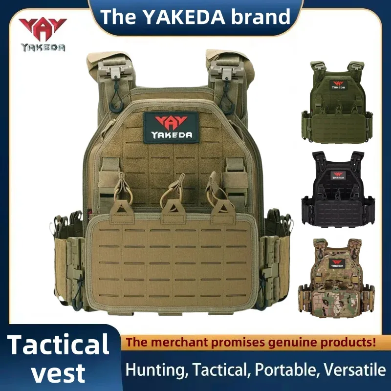 YAKEDA Tactical Vest 6094 Fast detachable light laser cut outdoor hunting black gear carry vest of high quality 1000d nylon