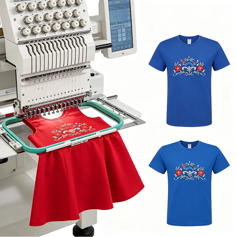 Commercial Grade Embroidery Machine Automatic Multi Needle for T Shirt Logo Jacket Uniform Custom Business Production Use
