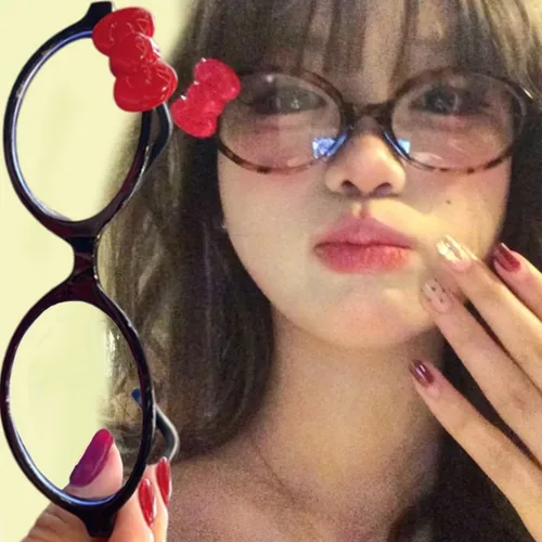 Montura de gafas con lazo de gato y leopardo, Oreja de Gato, sin lentes, Cosplay Vintage, accesorios de disfraces para fiesta de Halloween, marcos decorativos Y2K DIY