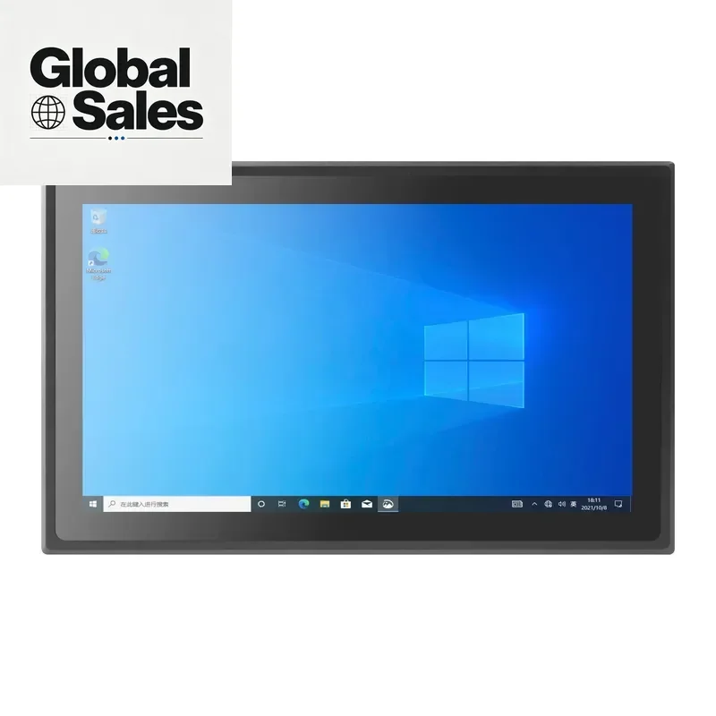 10.1-21.5 Inch Fanless Industrial Panel PC All-in-One with 8th Gen I3 I5 I7 Windows Linux 4G WIFI BT 4USB 2COM LAN