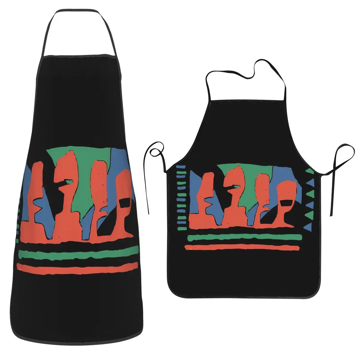 Talking Heads - Yellow 8039S Apron Chef Cooking Baking Tablier Sleeveless Bib Kitchen Cleaning Pinafore for Women Men Painting