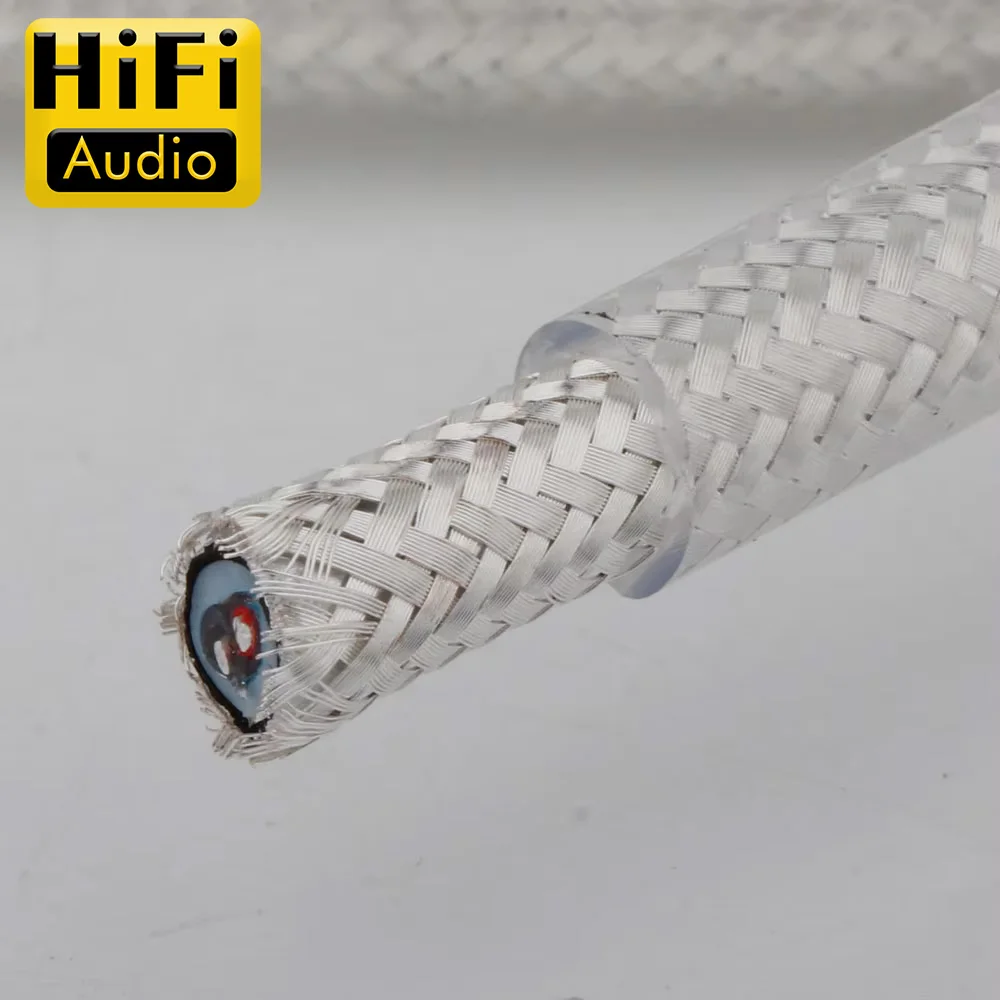 Preffair HiFi X451 Premium 99.998% 4N Solid Pure Silver RCA/XLR Audio Cable - Audiophile-Grade HiFi Interconnect for Amplifier