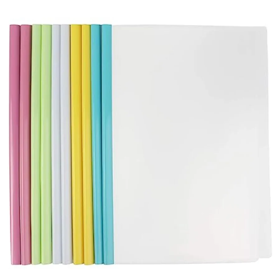 

Обложки для отчетов с выдвижной планкой, защитные рукава из прозрачной бумаги 12,2 x 8,5 Ih, 10 шт.