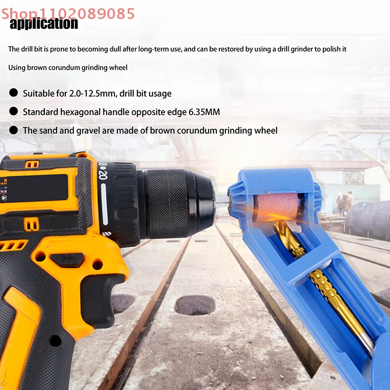 Versatile Portable Drill Bit Sharpener Set Includes Wrench; Corundum Wheel Grinder and Millstone Tools