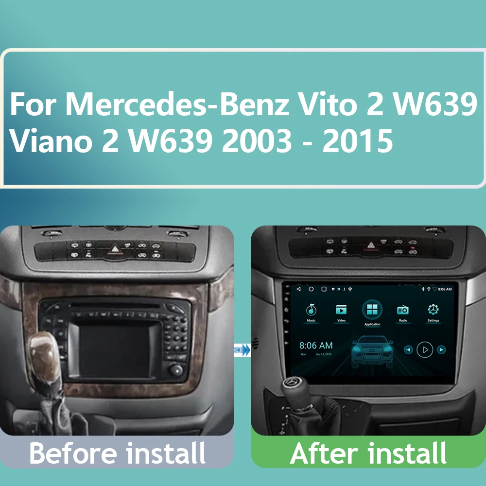 Android Car Dvd For Mercedes-Benz Vito 2 W639 Viano 2 W639 2003 - 2015 Touch Screen Multimedia Player GPS Navigation Stereo Head