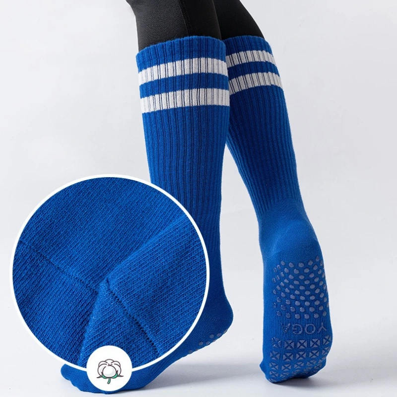 

Женские цветные носки для йоги Maillard, нескользящие длинные спортивные носки для пилатеса, танцев и тренажерного зала, фитнеса (78,6% хлопок, европейский размер 35-40)