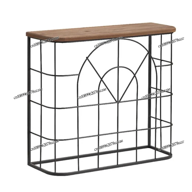 

Wrought Iron Balcony Flower Stand, Garden Small Side Table, Metal Shelf