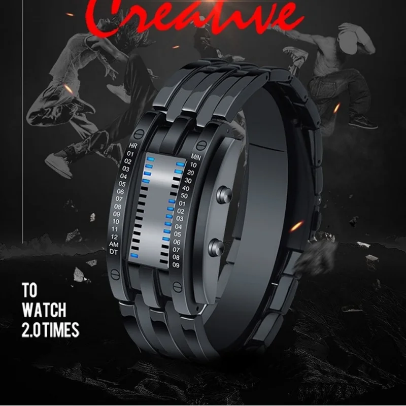 LED Creative Personalized Electronic Watch Fashionable Trend Student Watch 2026 New Couple's Watch Waterproof Strong And Durable