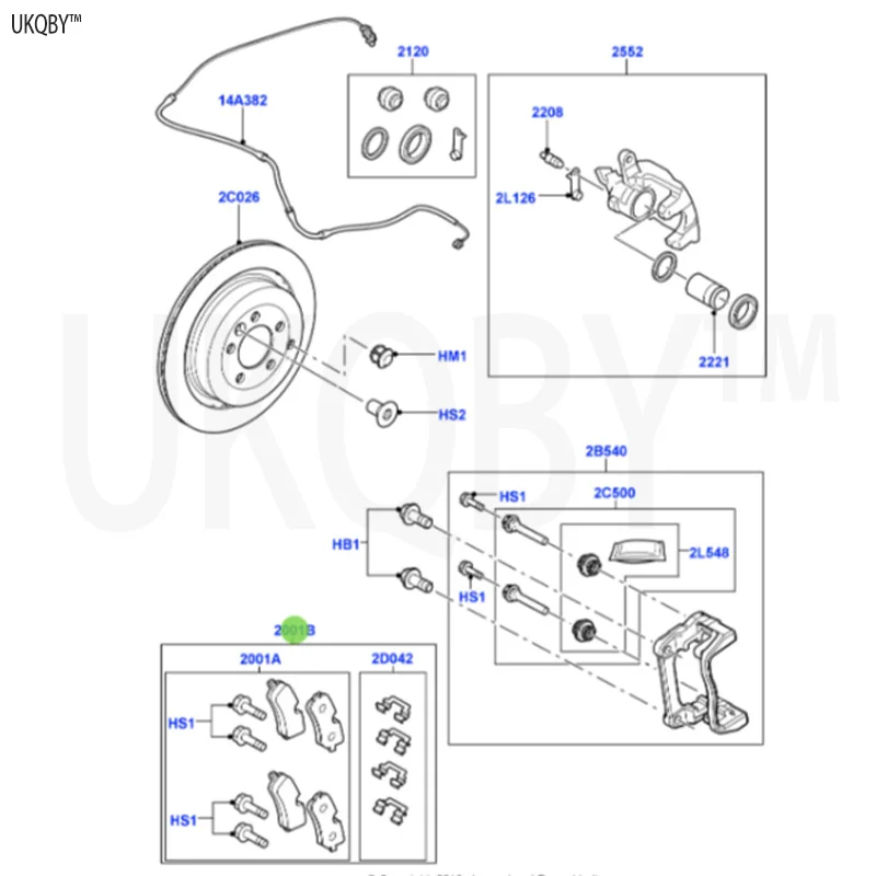 La nd Ro ve r Sp or t Ra ng e Ro ve r 2010-2013 LR055454 Repair Kit - Brake Clamp Brake Pads