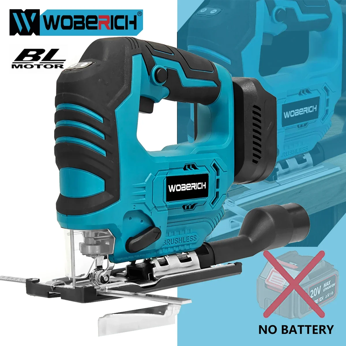 

Brushless Jig Saw Electric Jigsaw Adjustable Blade Woodworking 2900RPM 65mm Power Tool for Makita 18V Battery（No battery）