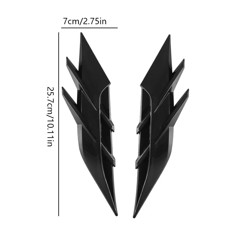 Car Leaf Panel Side Decoration Sticker Cool Sports Style Simulation Side Air Vent TPU Material Wear-Resistant and Scratch Resist