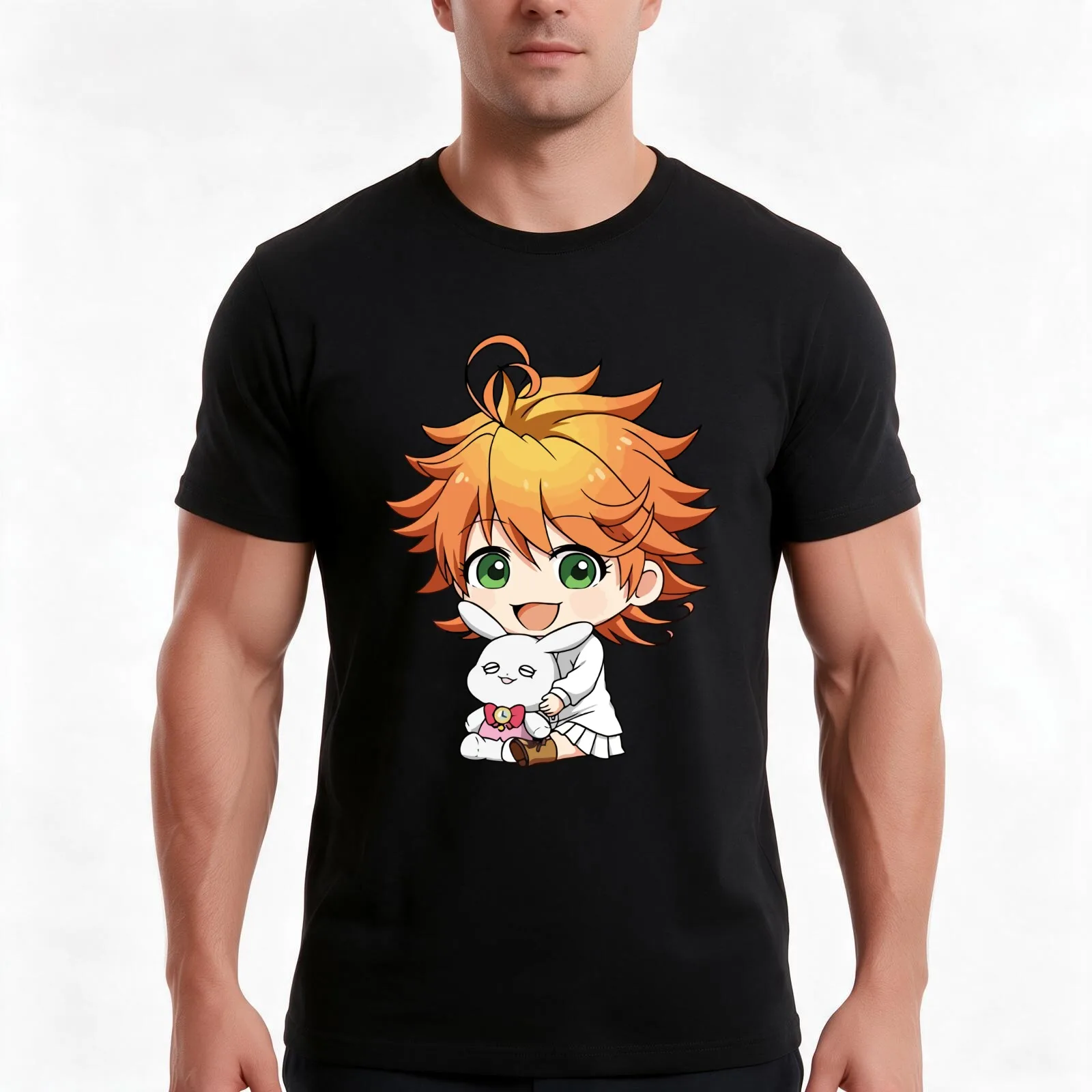 The Promised Neverland- Emma T-Shirt Summer Casual Cotton Tee Oversized Streetwear Tops Vintage Graphic Print 100% Cotton