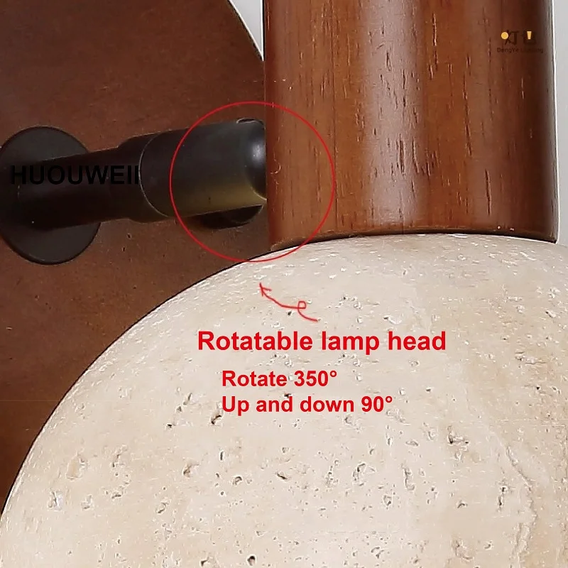 Walnut Yellow Cave Stone Wall Lamp Retro Bedroom Bedside With Switch Background Wall Lamp Staircase Entrance LED Lamp