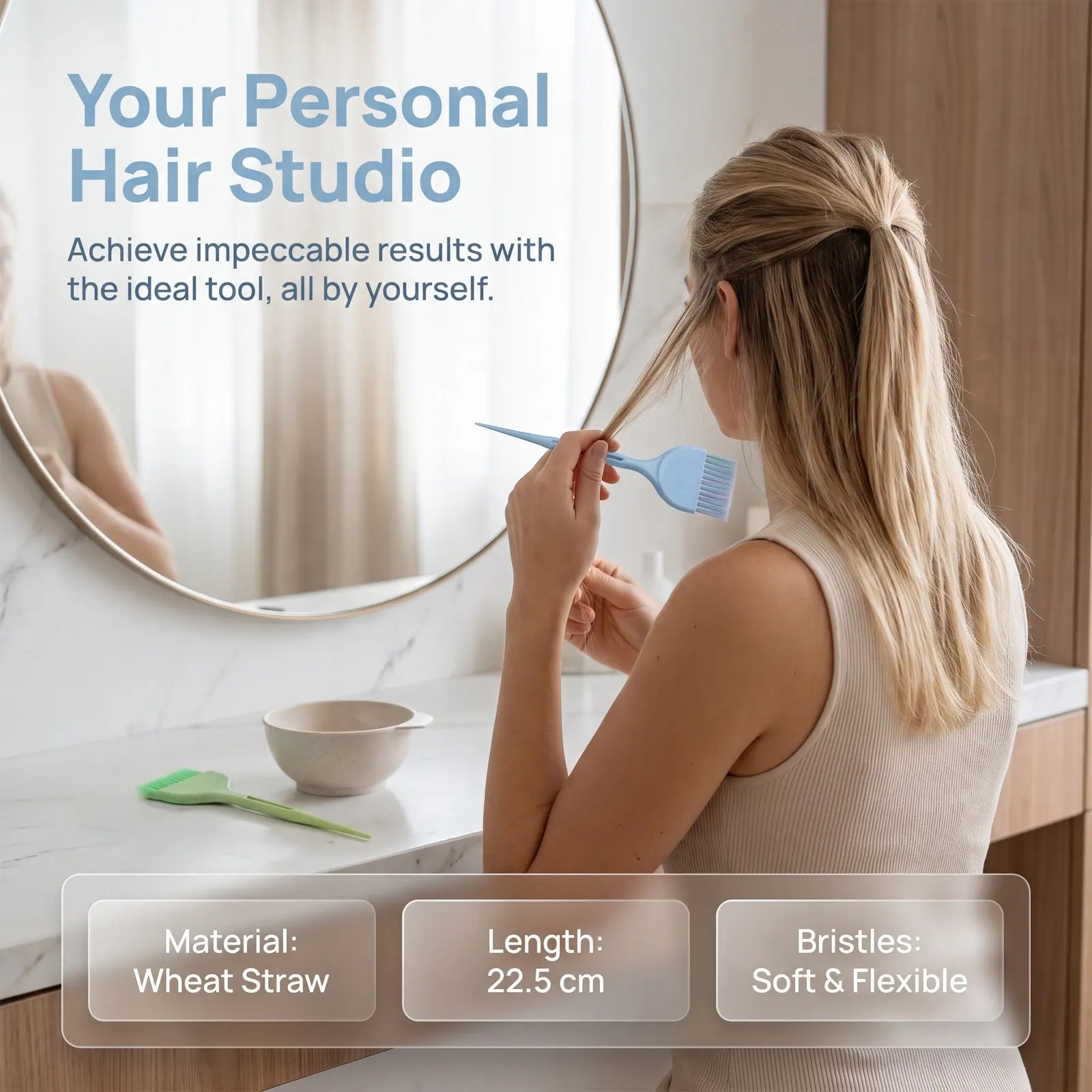 4Pcs Hair Dye Brushes Soft Flexible Bristles Hair Coloring Kit Home Use Ergonomic Handle Multi Purpose Root Touch Up Highlight