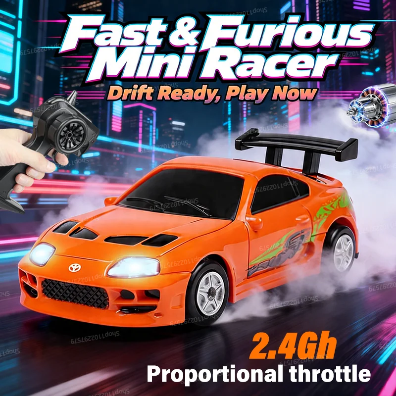 1:64 Mini RC Drift Cars Professional High Speed Radio Turbo Racing 2.4Gh Gyro Remote Control Racing Pets Kids Favorite Toys Gift