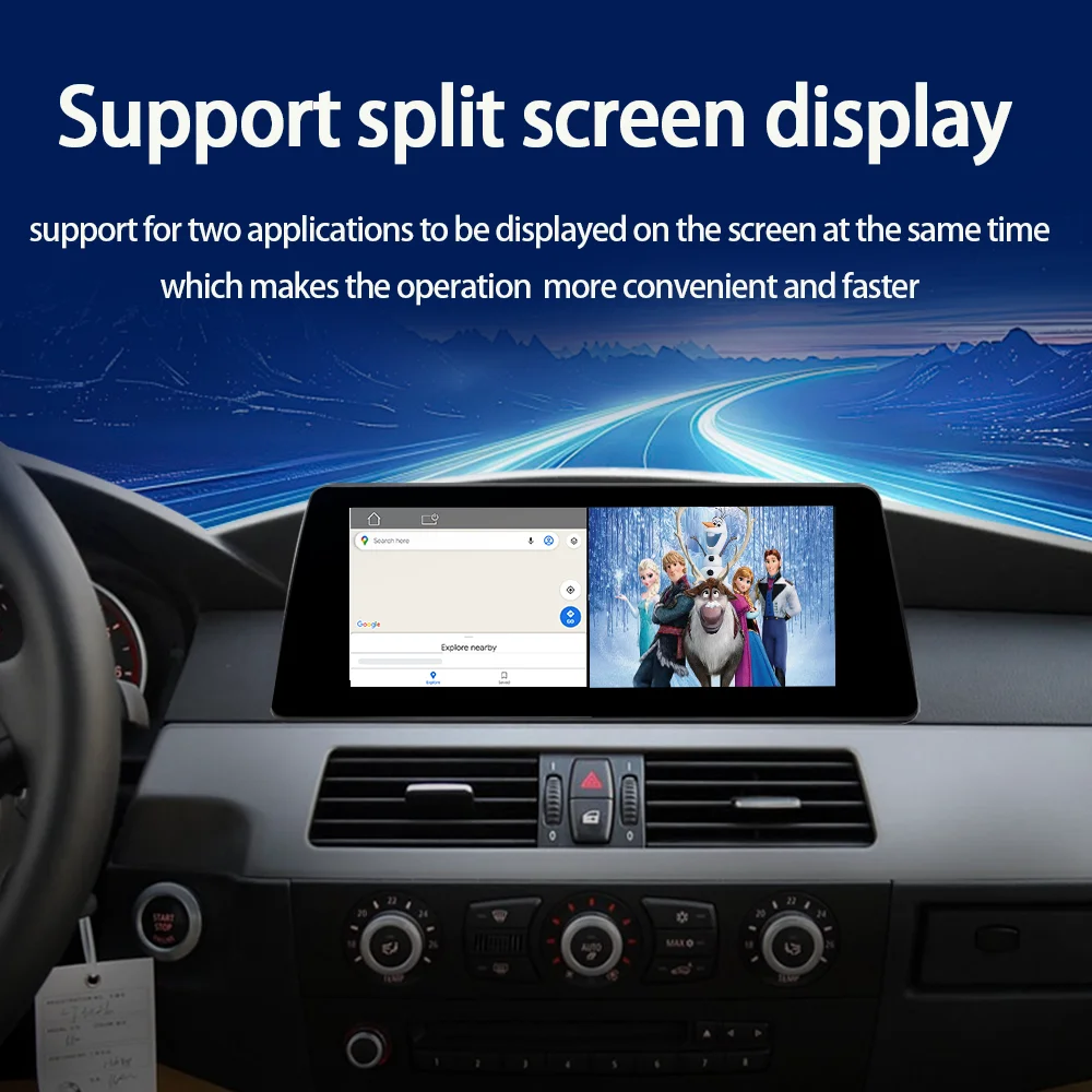 Lelv 10.25 polegadas android 14 display gps navegação estéreo do carro para 5 séries e60 e61 e62 2005-2010 carplay sem fio