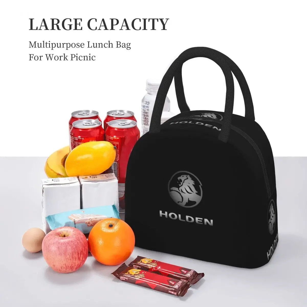 Best Edition Holden Logo Essential Insulated Lunch Bag for Women Office Cooler Thermal Tote Leakproof Lunch Boxes Container