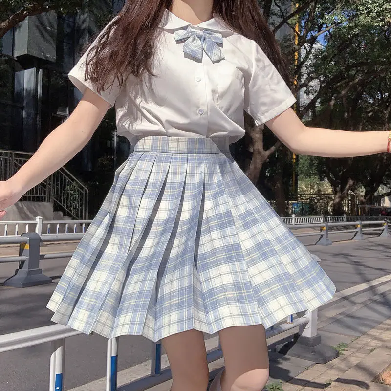 Pleated Skirt Black Mini Skirts Women Summer Winter Micro Plaid Skirt High Waist White Pink Skirt Kawaii Harajuku Goth Y2k Skirt