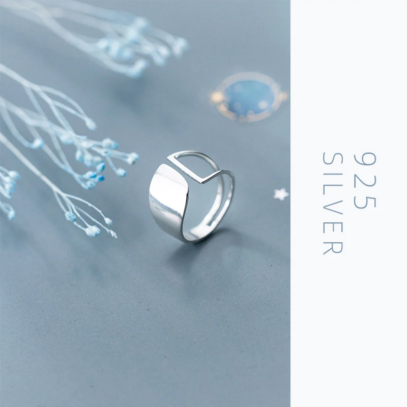 Modian Fashion Design Geometric Exquisite Silver Finger Ring For Women Real 925 Sterling Silver Hollow Star Fine Jewelry Bijoux