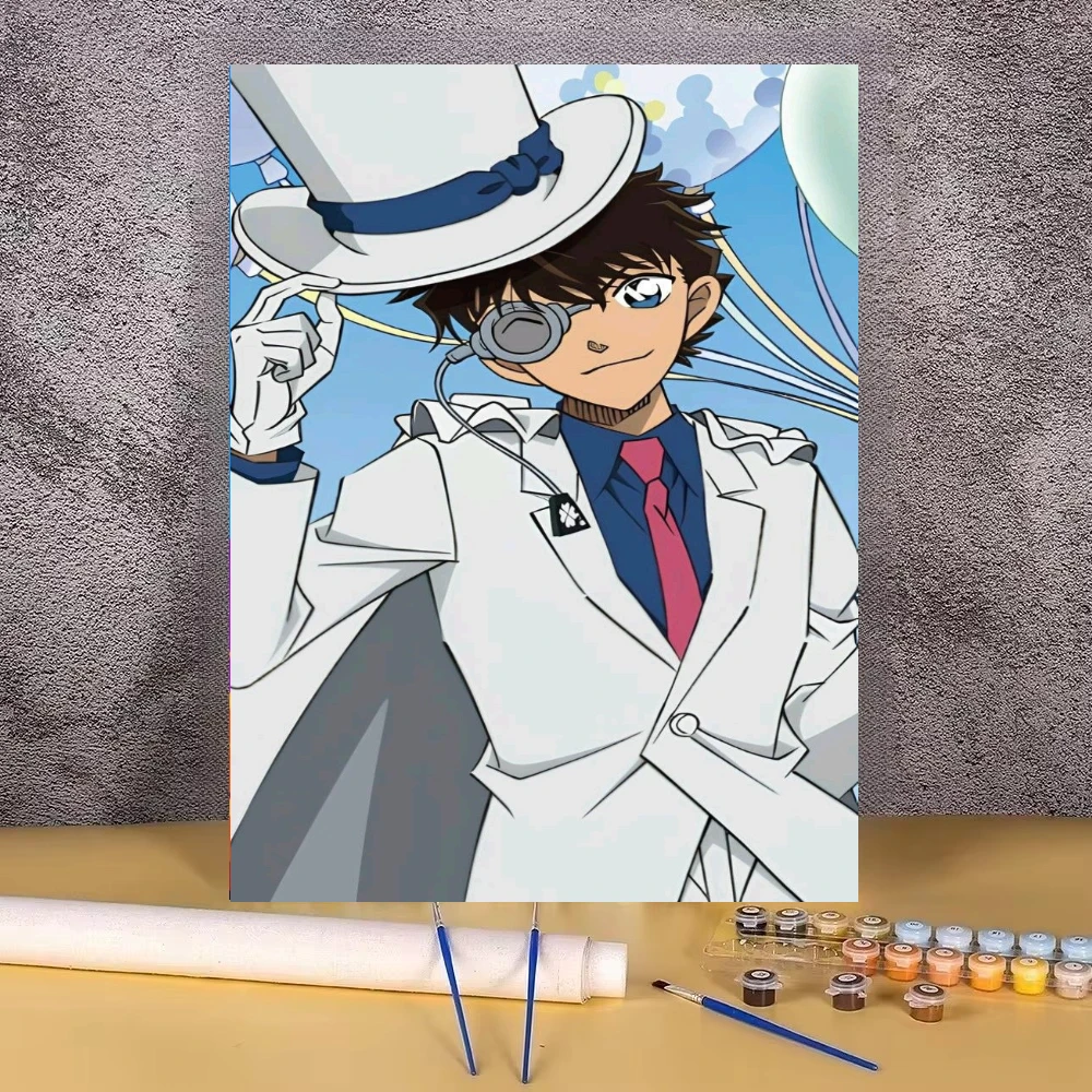 Oil Painting Anime Figure Detective Conan Kaito Kid By Numbers Modern Wall Decor for Living Room Bedroom Gift Unframed