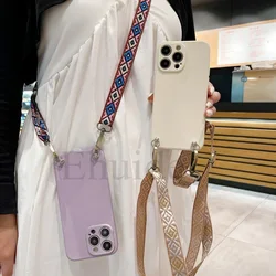 Classic Strap Case For OPPO Realme 14 Pro Plus 13 C65 C63 C61 C67 Reno 15F 12 Crossbody Lanyard Neck Cord Liquid Silicone Cover