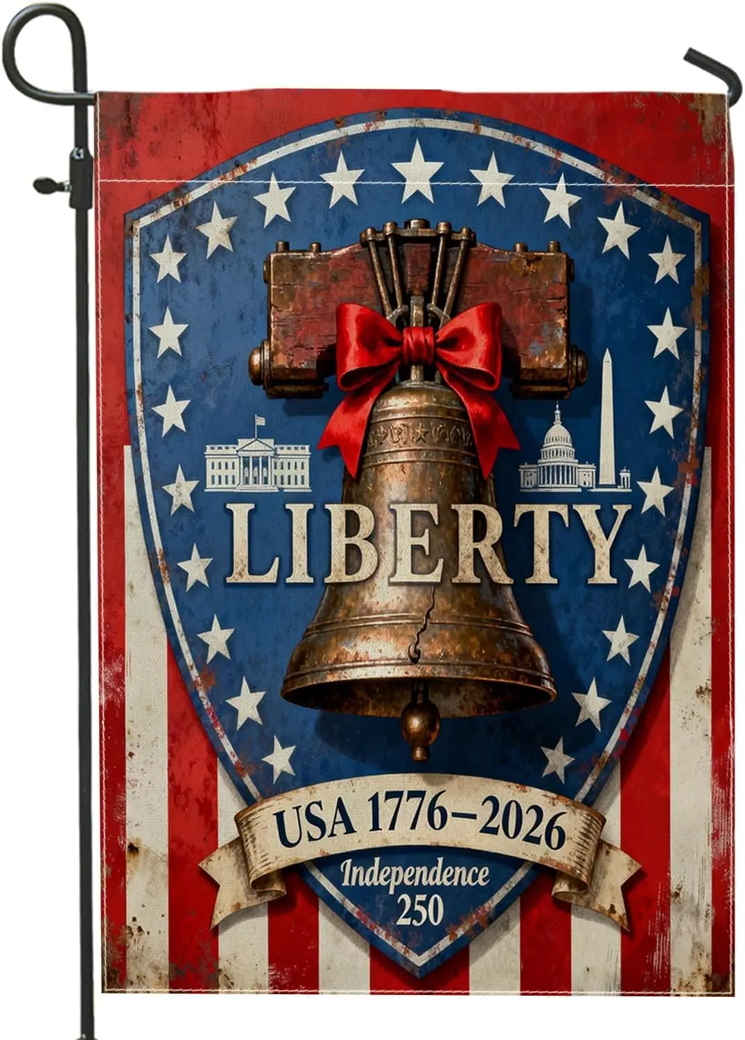 4th of July Independence Day Garden Flags 12”x18” Double Sided for Outside Decorative, 250th American Anniversary FrontYard  IIC