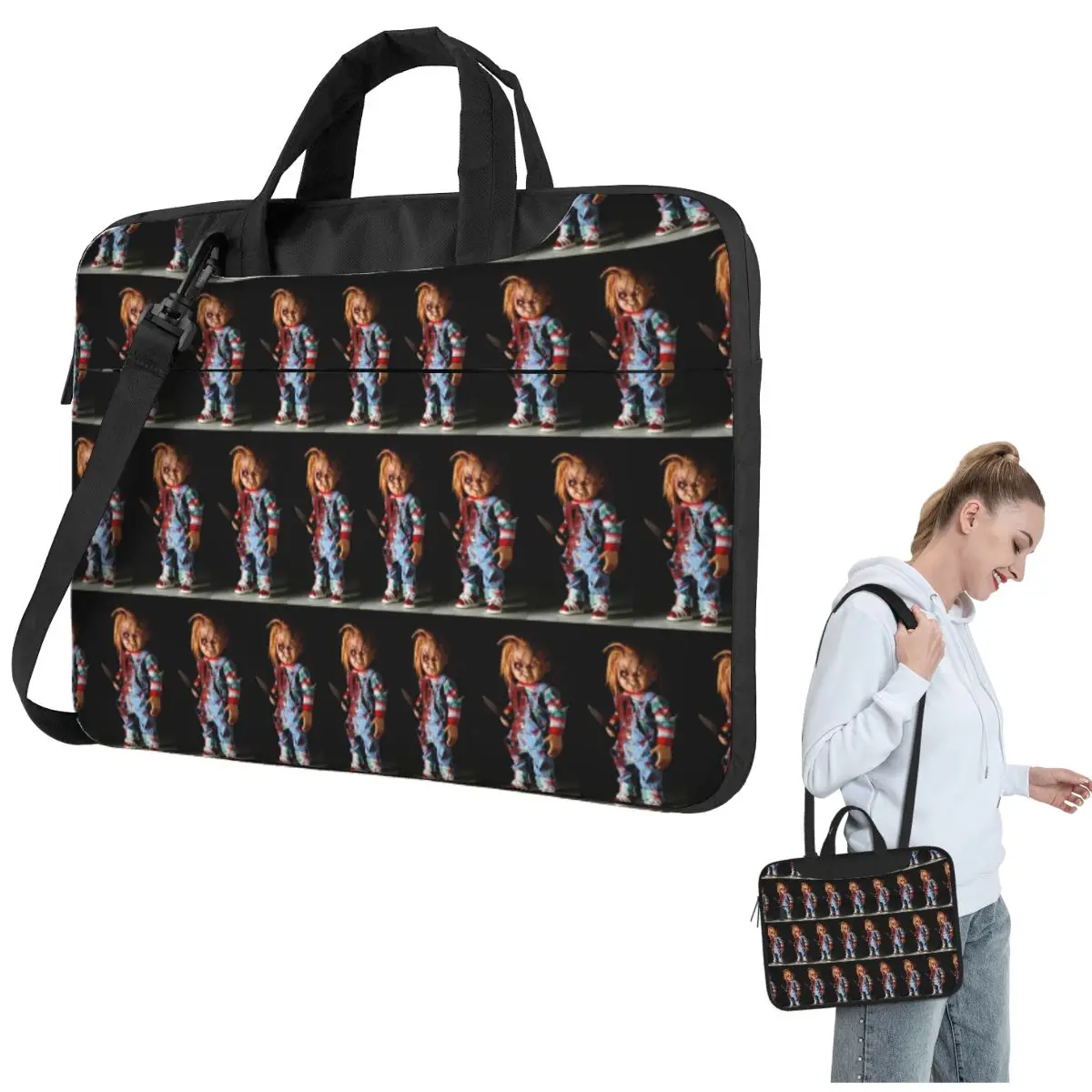 

Good Guys Child's Play Chucky Crossbody Laptop Bag Case Computer Bag Resistant Protective Notebook Pouch for Lenovo