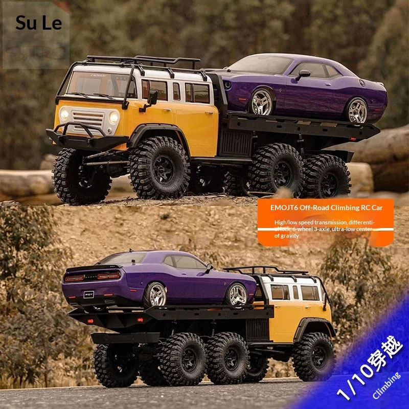Crossr Emo Jt6 Six-Wheel Drive Remote-Controlled Simulated Electric Off-Road Climbing Flatbed Trailer Vehicle Model Boy Toy Gift