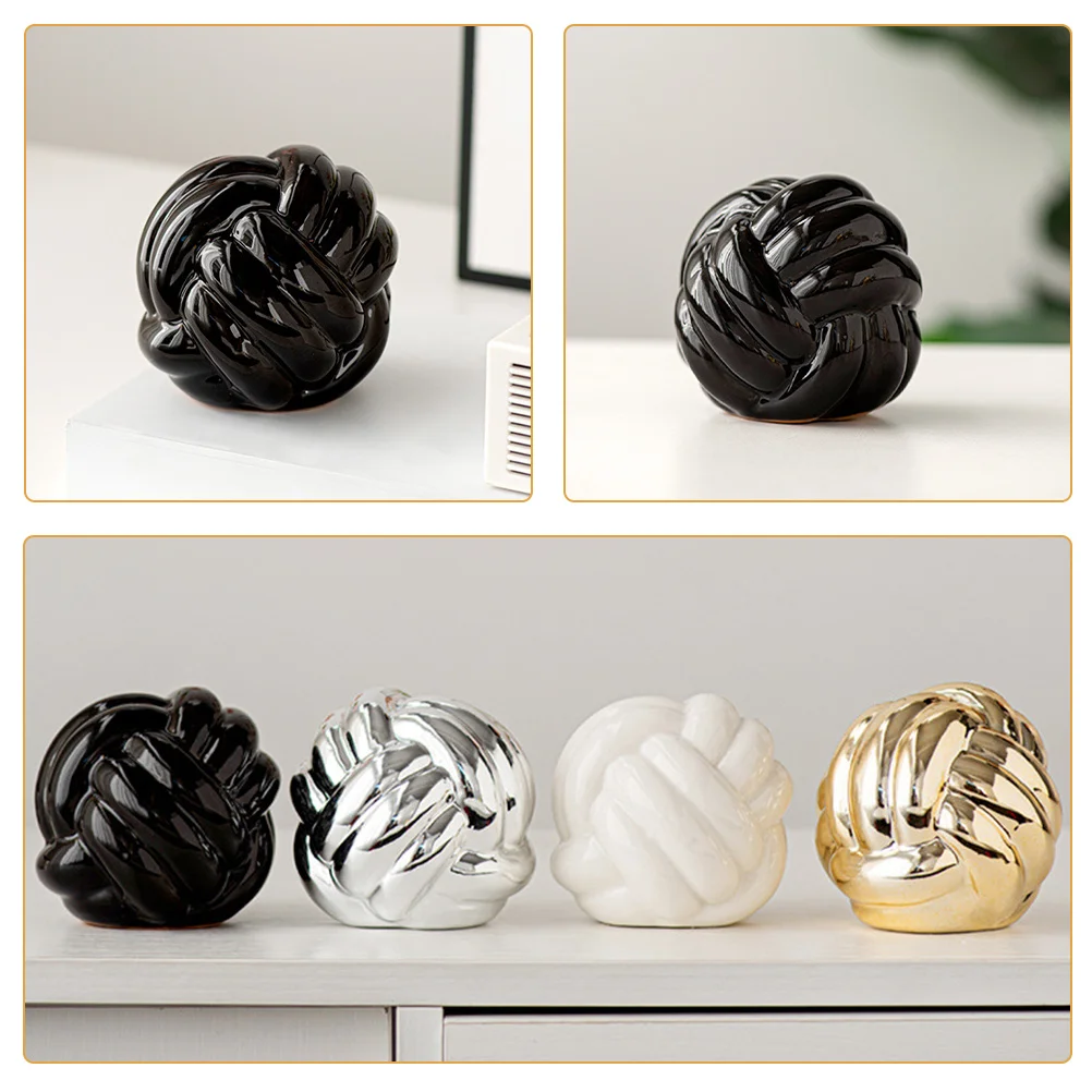 

Ceramic Thread Knot Ornament Nordic Style Twisted Line Statue Home Desktop Decoration Artistic Ceramic Decor