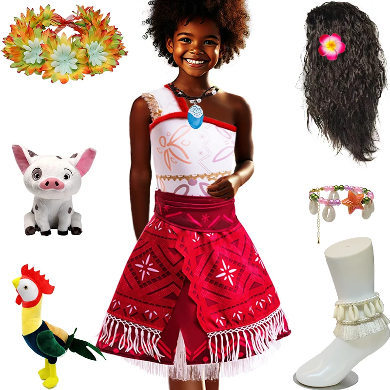 Fantasia Girl Role-playing Adventure Princess Moana Costume Children's Masquerade Party Performance Outfit Fancy Girls Clothes