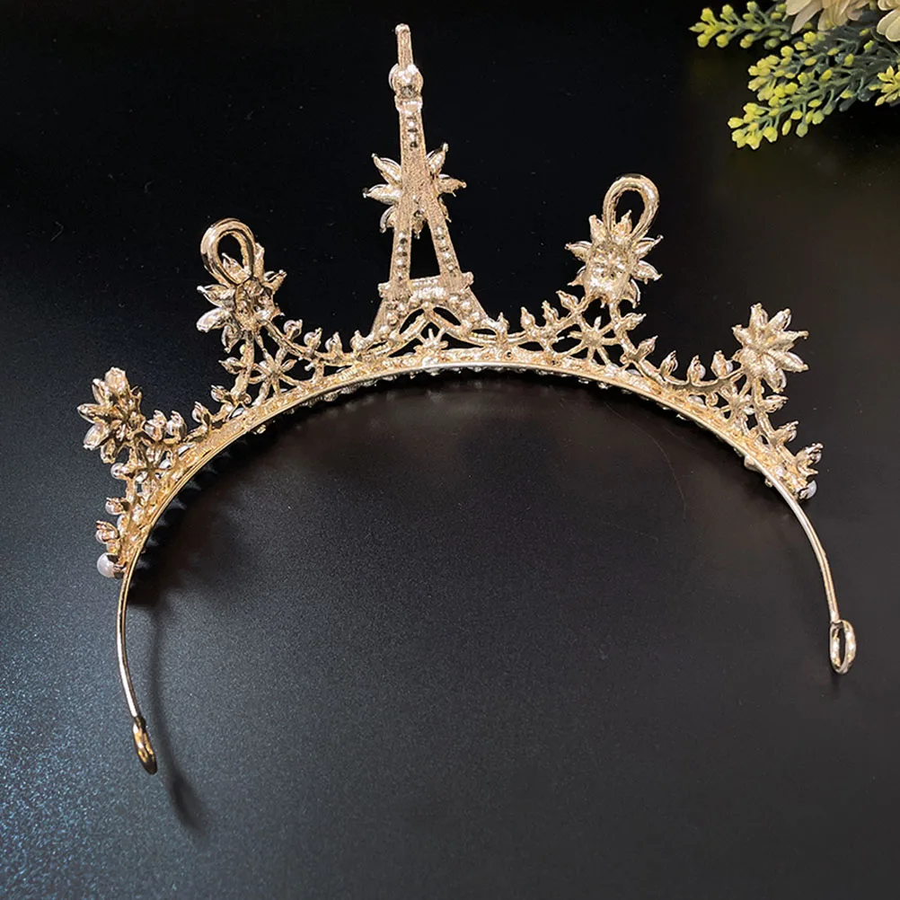 

Pearl Headband Zinc Alloy Bride Headdress Wedding Hair Accessories Prom Birthday Decorative Photo Prop Girls Toddler Shining